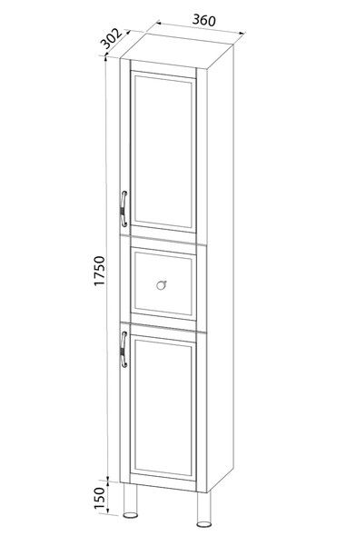 Пенал напольный IDDIS Oxford OXF36L0i97 36см светло-серый
