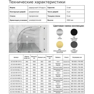Душевой уголок Azario Shanghai AZ-S43-90-CH-CL 90x90 см профиль хром стекло прозрачное