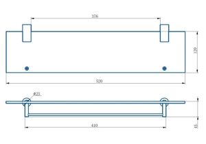 Полка стеклянная Haiba HB8407-7 чёрный матовый