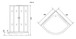 Душевая кабина Niagara Premium NG-6001-01 90х90 см