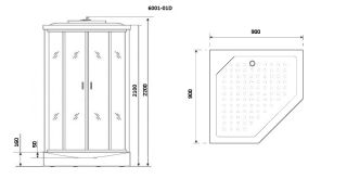 Душевая кабина Niagara Premium NG-6001-01D 90х90 см