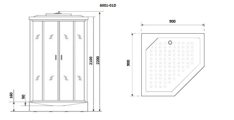 Душевая кабина Niagara Premium NG-6001-01D 90х90 см