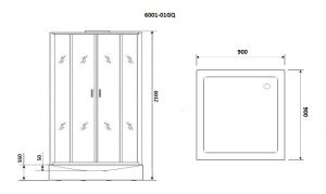 Душевая кабина Niagara Premium NG-6001-01GQ 90х90 см