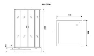 Душевая кабина Niagara Premium NG-6001-01GQ 90х90 см
