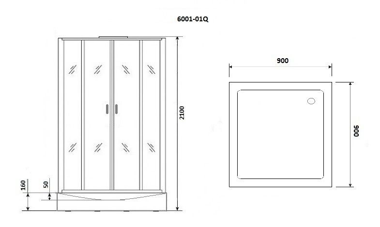 Душевая кабина Niagara Premium NG-6001-01Q 90х90 см