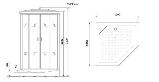 Душевая кабина Niagara Premium NG-6002-01D 100х100 см