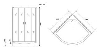 Душевая кабина Niagara Premium NG-6002-01G 100х100 см