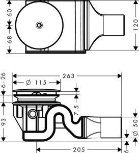 Сифон Hansgrohe Raindrain 90 XXL 60067000 для поддона