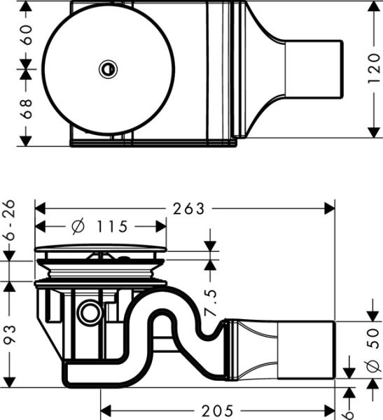 Сифон Hansgrohe Raindrain 90 XXL 60067000 для поддона