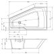 Акриловая ванна Riho Rethink Space Fall B115006005 R заполнение через перелив 180х110см белый