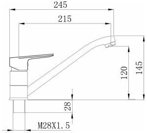 Смеситель для кухни РМС SL141-004F-25 хром