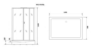 Душевая кабина Niagara Premium NG-6012-01QL 120х80 см