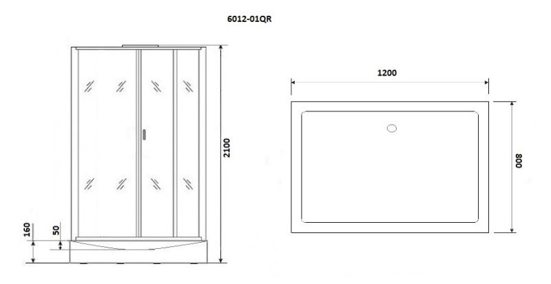 Душевая кабина Niagara Premium NG-6012-01QR 120х80 см