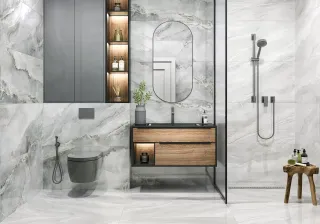 Керамогранит LCM 60120BLM05P Блюмарин серый / Blumarin Gris полированный 600х1200