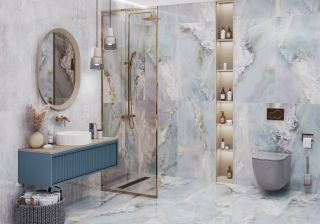 Керамогранит LCM 60120MCA01P Монако Оникс кремовый / Monaco Onyx Crema полированный 600х1200