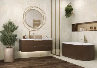 Керамогранит Delacora Оникс Бриз кремовый / Onyx Breez Crema 60120ONB01 сахарный эффект 600х1200х9,5