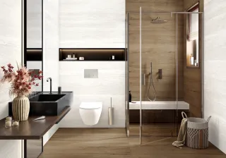 Керамогранит LCM 60120TVW00M Травертин Ворлд белый / Travertine World White матовый карвинг 600х1200