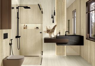 Керамогранит LCM 60120TVW11M Травертин Ворлд бежевый / Travertine World Beige матовый карвинг 600х1200