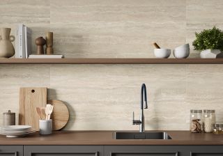 Керамогранит LCM 60120TVW11M Травертин Ворлд бежевый / Travertine World Beige матовый карвинг 600х1200