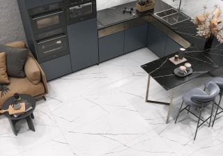 Керамогранит LCM 60120TWN99HG Твинстоун черный / Twinstone Black суперполированный 600х1200