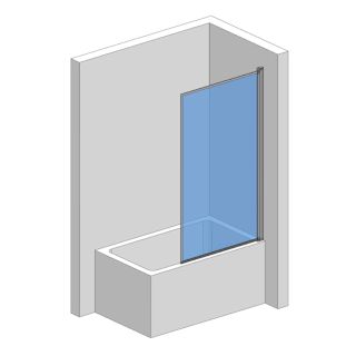 Шторка на ванну AQUAme AQM2859-9-R правая 90 см профиль чёрный матовый стекло прозрачное