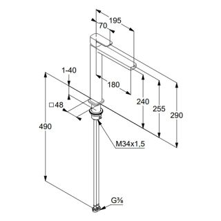 Смеситель для раковины Kludi Renon 42298N175 брашированная бронза
