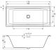 Акриловая ванна с подсветкой Riho Still Square LED Fall B100034005 170х75см светодиоды и подголовник слева заполнение через перелив белый