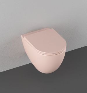 Подвесной унитаз Isvea Infinity 10NF02001SV-2S безободковый крышка микролифт лососевый Подвесной унитаз Isvea Infinity 10NF02001SV-2S безободковый крышка микролифт лососевый