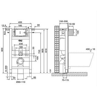 Инсталляция для подвесного унитаза OLI Expert 820 888312