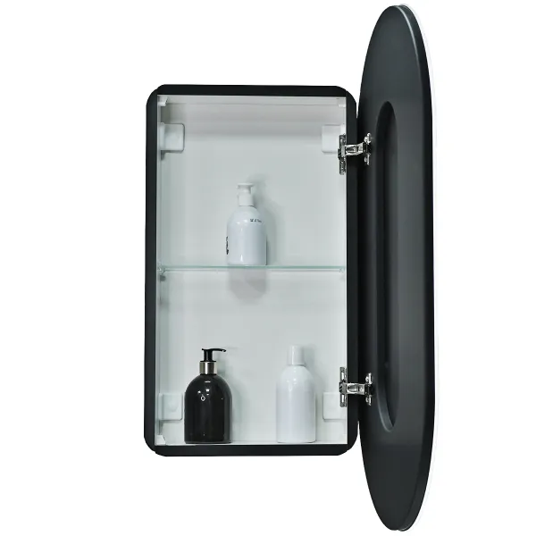 Зеркало-шкаф Reflexion Black 45 RF2003BL с  подсветкой 45х85