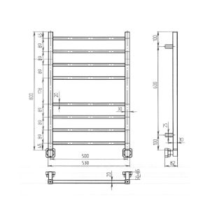 Полотенцесушитель водяной Indigo Aletto LALWPF80-50 80x50 см хром