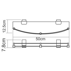 Lopau K-6044 Полка стеклянная с бортиком