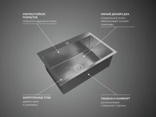 Мойка кухонная GranFest METAL 6045 нерж нержавеющая сталь Мойка кухонная GranFest METAL 6045 нерж нержавеющая сталь