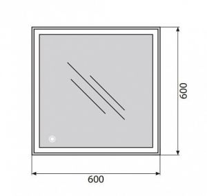 Зеркало BelBagno с LED-подсветкой и сенсорным управлением SPC-GRT-600-600-LED-TCH