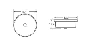 Раковина под столешницу D&K Matrix DT1391816 42 см белый Раковина под столешницу D&K Matrix DT1391816 42 см белый