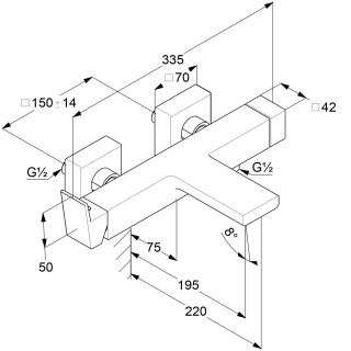 Смеситель для ванны Kludi Decus 54691N575 брашированный никель