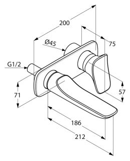Встраиваемый смеситель для раковины Kludi Ambienta хром 532440575 Встраиваемый смеситель для раковины Kludi Ambienta хром 532440575