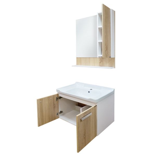 Comforty Тумба-умывальник "Рига-60" дуб сонома с раковиной Comforty 9335-60