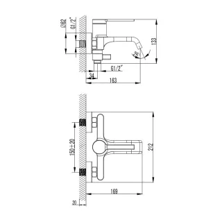 Смеситель для ванны AQUAme Asti AQM6412CR хром