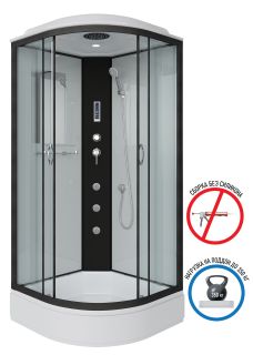 Душевая кабина Niagara NG-6702-14F с гидромассажем 100x100см чёрный/прозрачное