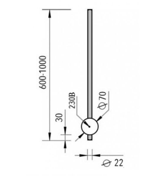 Электрический полотенцесушитель Broner Bruno NF.BR.007.060.0000.MG 60 см без кнопки золото матовое