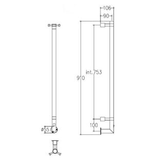 Полотенцесушитель электрический Margaroli Arcobaleno 616/X/S Switch Chrome+Hanger CR 91x12 см хром