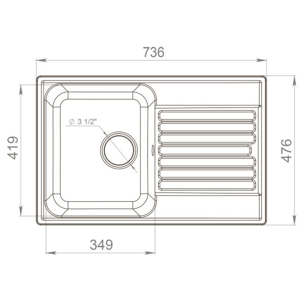 Мойка кухонная Reflexion Bolero 74-BL RF0574BL черный