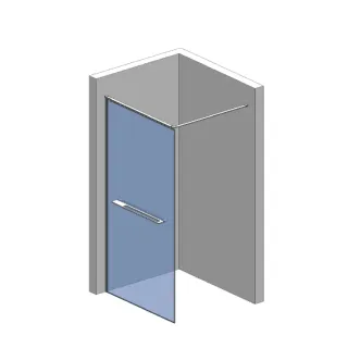 Душевая перегородка AQUAme AQM3720-2-10 100 см профиль чёрный матовый стекло прозрачное