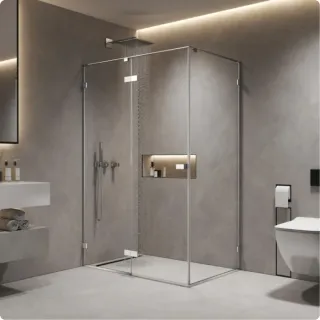 Боковая панель AQUAme AQM7409-9 90 см профиль хром стекло прозрачное