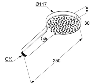 Душевая лейка Kludi Dive Х 6981039-00 чёрный матовый