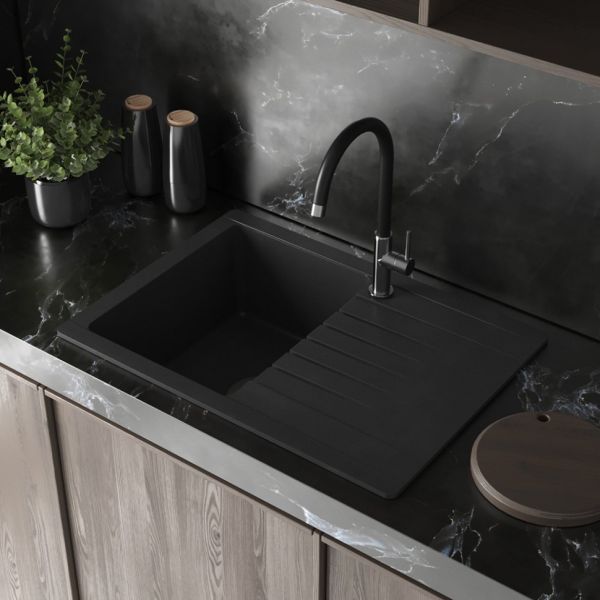 Смеситель для кухни Paini Sky 78CR57244SLMKM чёрный/хром