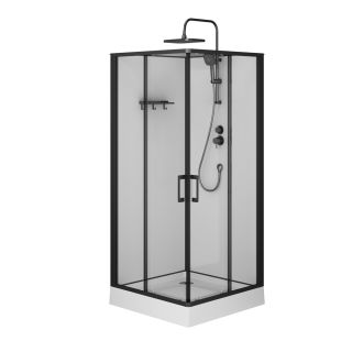 Душевая кабина Am.Pm Above W9XC-403-9090BT 90x90 см профиль чёрный матовый стекло прозрачное