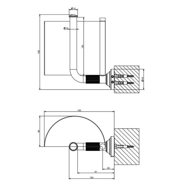 Бумагодержатель Gessi Venti20 65449.727 брашированная латунь