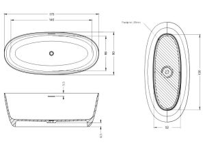 Ванна из искусственного камня Riho Oval B152001105 175x80см белый
